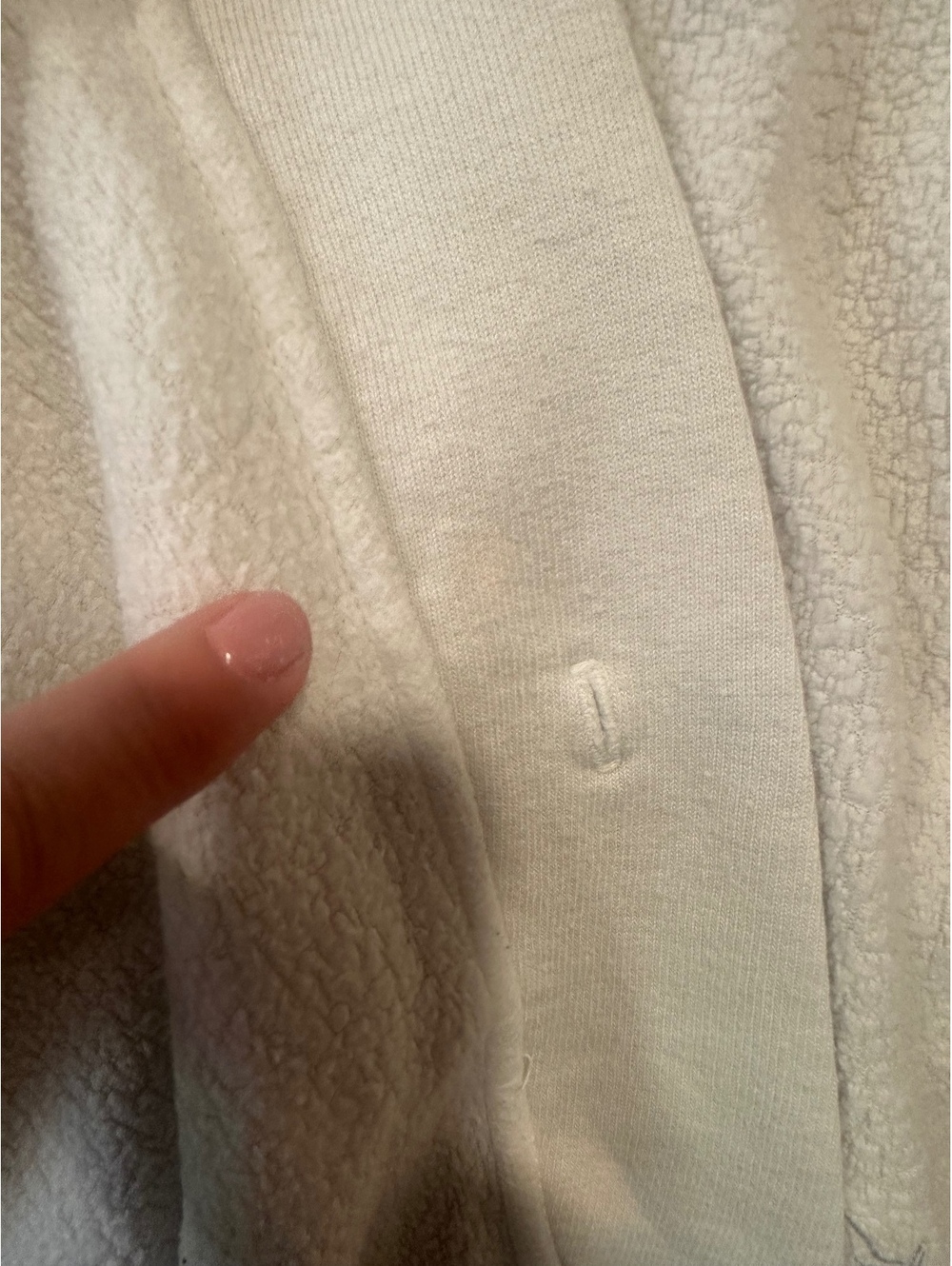 Boys Lie Oversized Sherpa Fleece Shacket Jacket One Size Cream Angel Embroidered - Picture 10 of 10